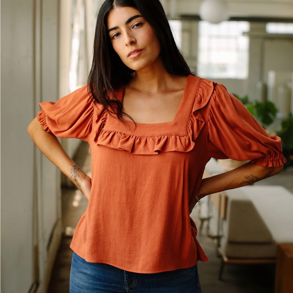 Rachel Pally Dorothy Top in Saffron size Large